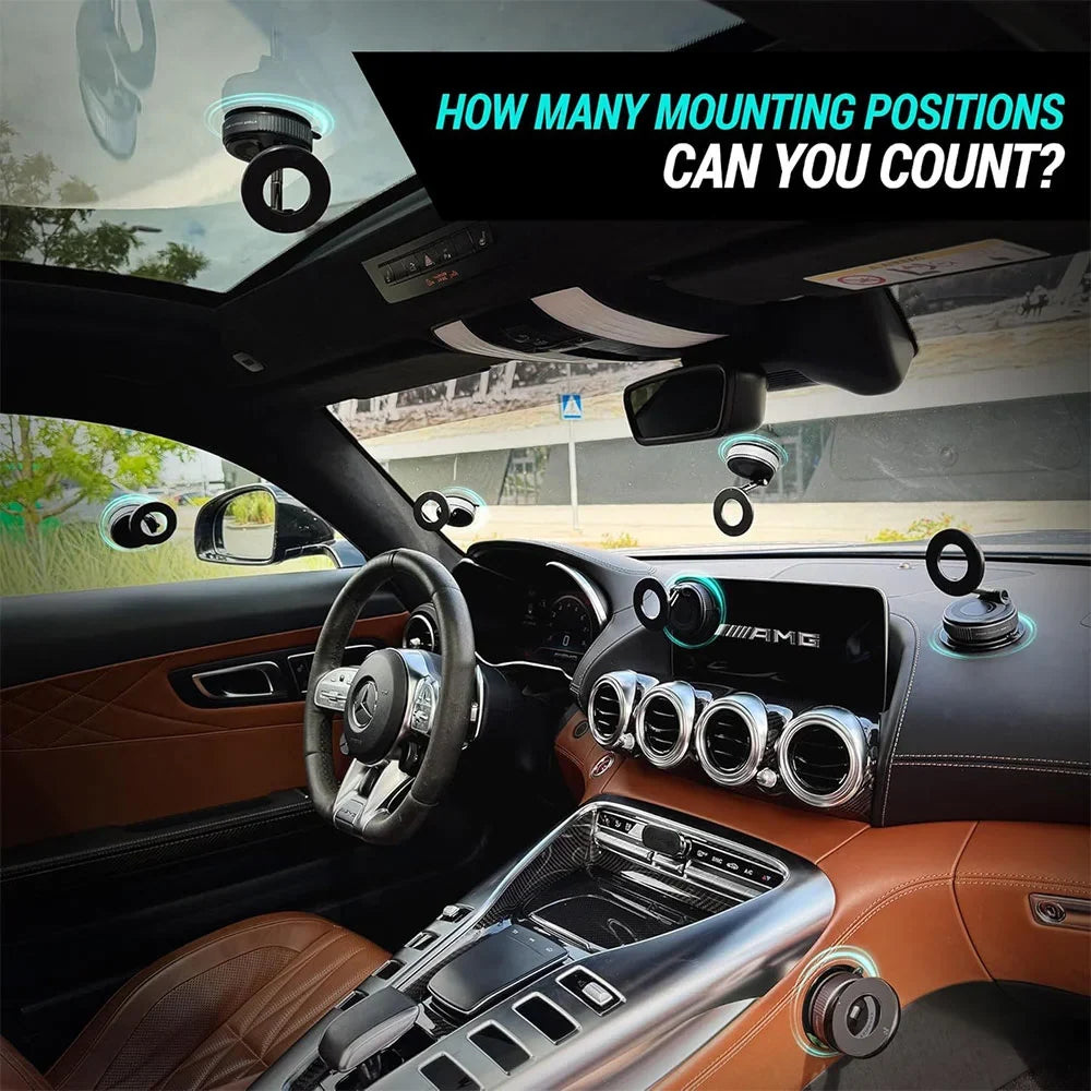 Fempick-X sticks to your car, mirror, desk, or wall. MagSafe compatible for GPS, calls, or shooting content.